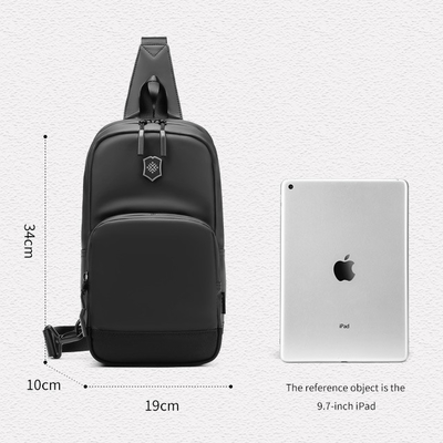 Waterproof Oxford Cloth Mens Shoulder Chest Sling Bag 19*10*34cm