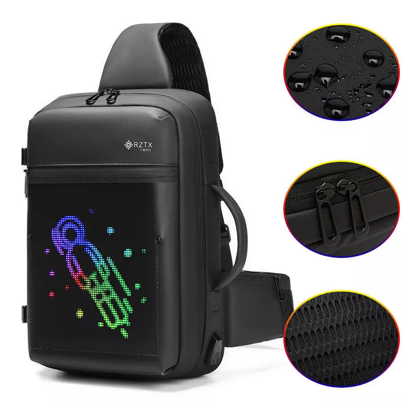 20L Smart LED Backpack Sling Chest Bag With LED Screen Display