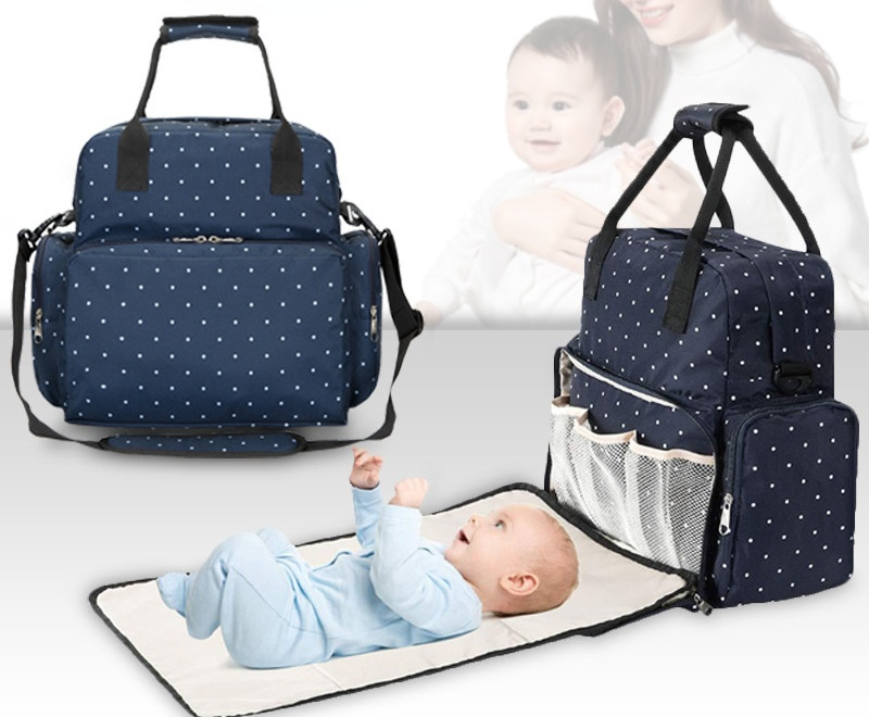 Waterproof Anti-theft Nappy Tote Diaper Bag Multi-Function Travel Backpack Maternity Diaper Shoulder Bag with Changing Mat